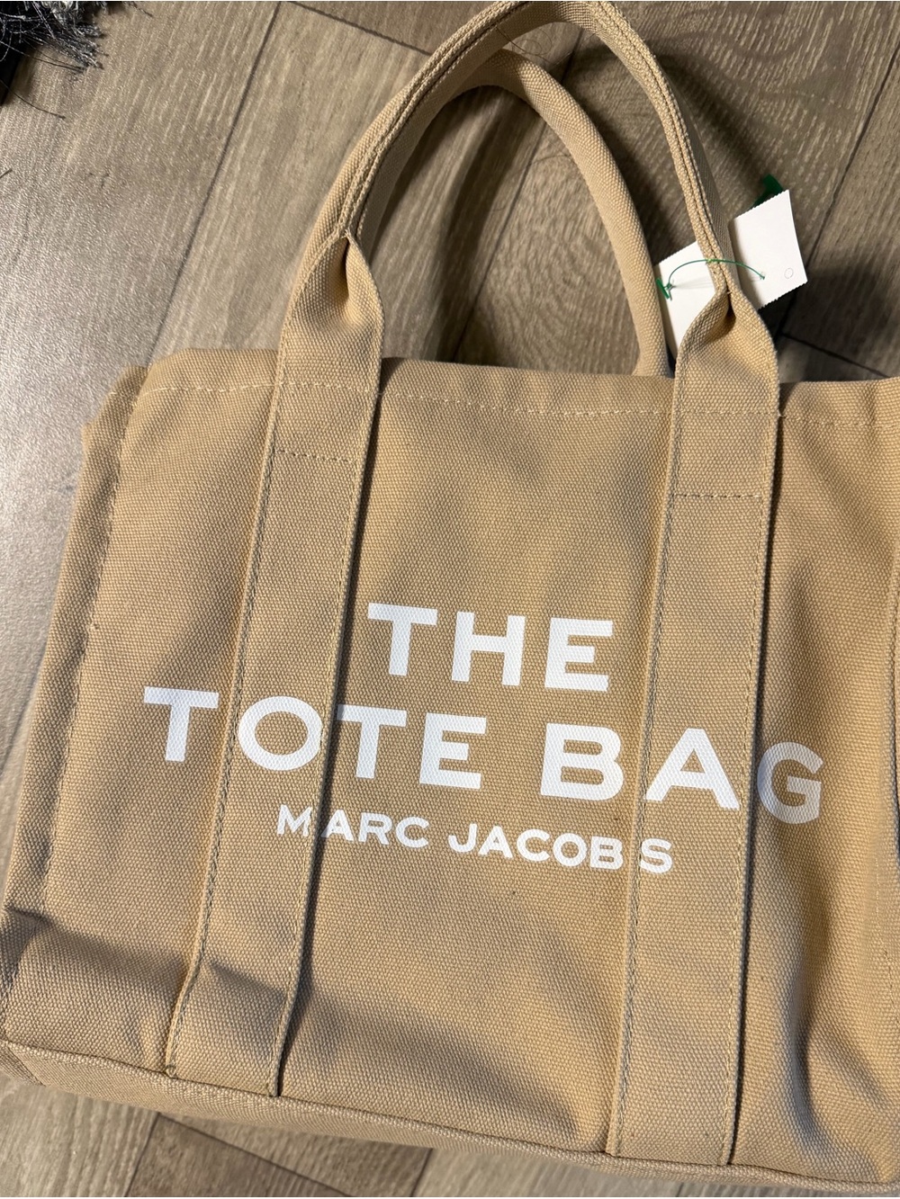 Marc Jacobs Canvas Tote Bag in Tan with White Logo